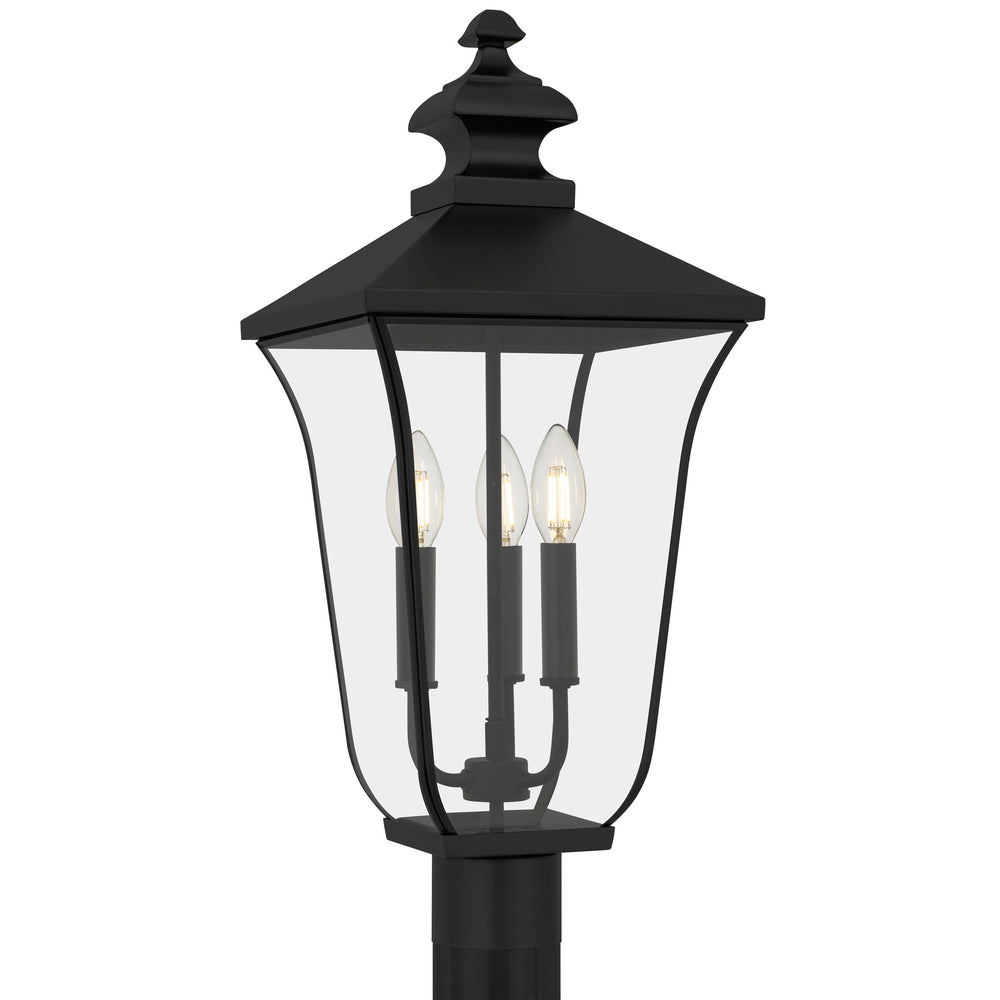 Quoizel - Three Light Outdoor Post Lantern - Farley - Matte Black- Union Lighting Luminaires Decor