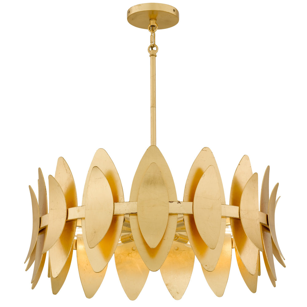 Quoizel - Six Light Pendant - Hayley - Gold Leaf- Union Lighting Luminaires Decor