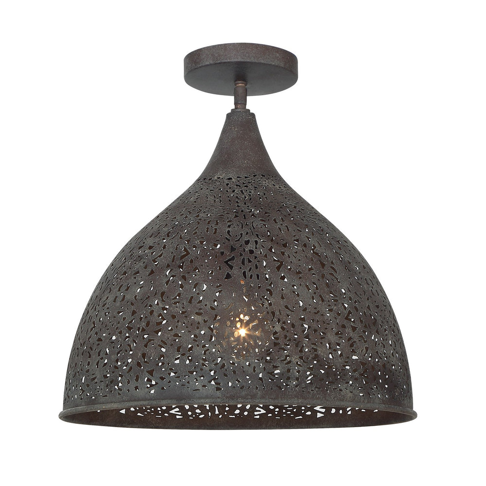 Crystorama - One Light Semi Flush Mount - Jasmine - Forged Bronze- Union Lighting Luminaires Decor