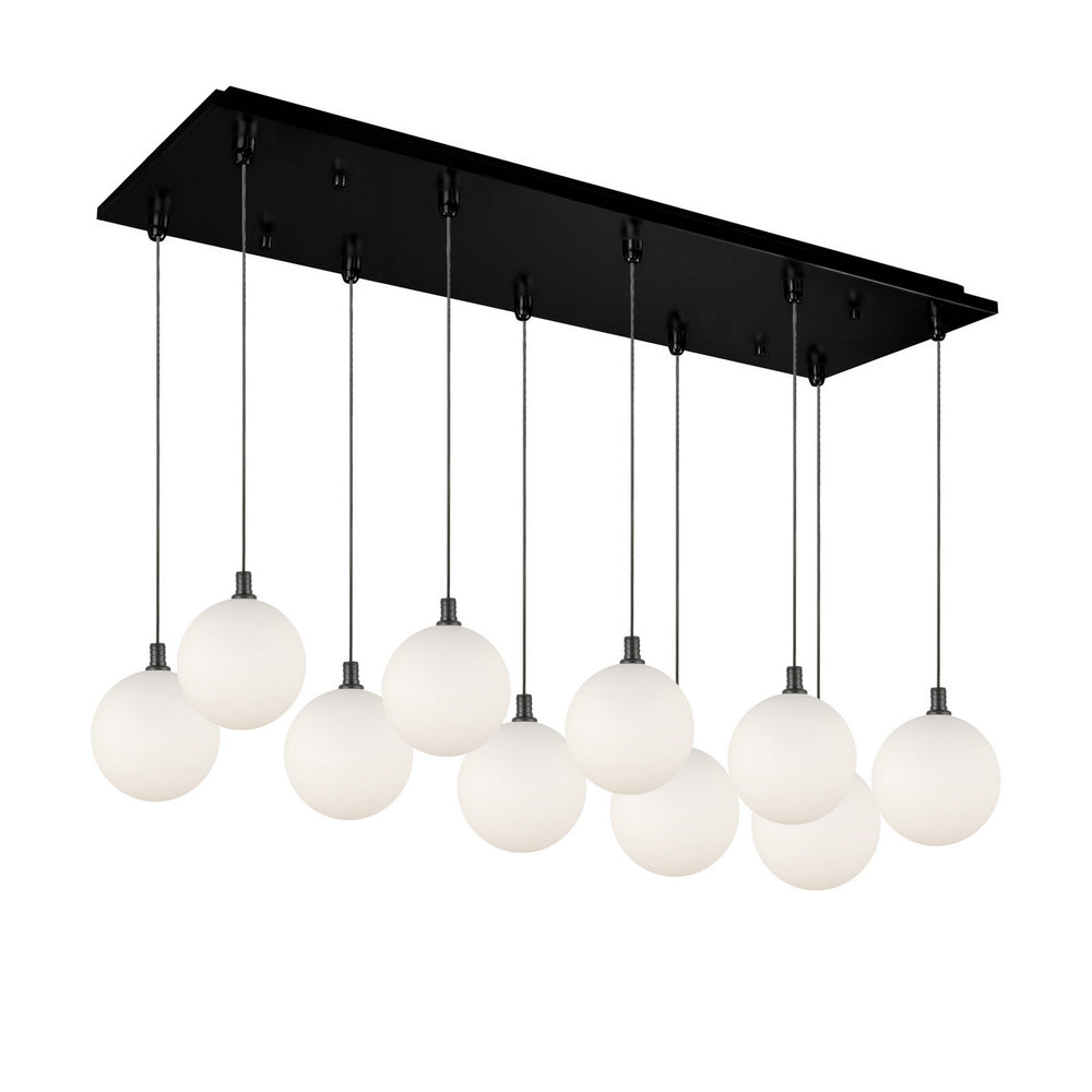 Kuzco Canada - LED Pendant - Bolla - Black/Opal Glass- Union Lighting Luminaires Decor