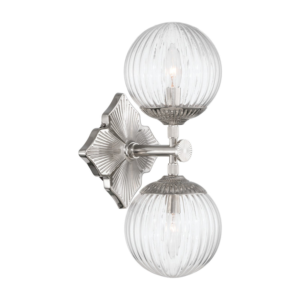 Crystorama - Two Light Wall Sconce - Orly - Polished Nickel- Union Lighting Luminaires Decor