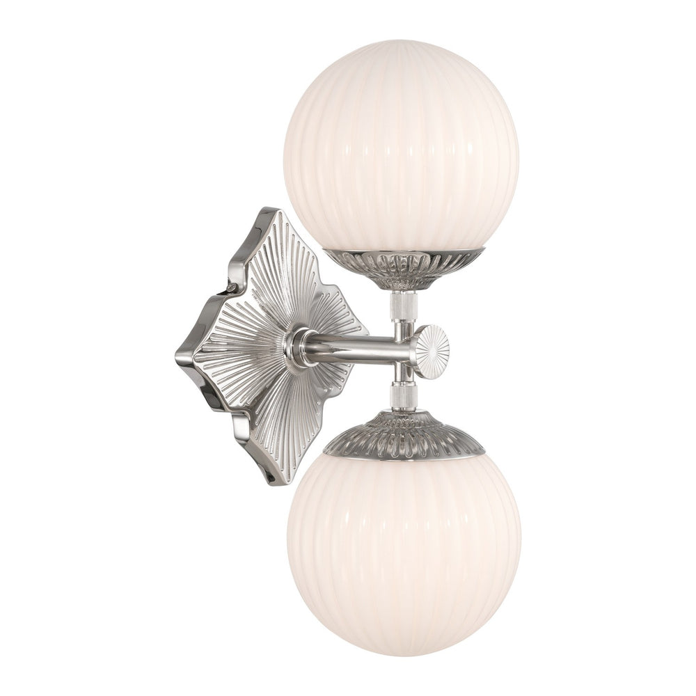 Crystorama - Two Light Wall Sconce - Orly - Polished Nickel- Union Lighting Luminaires Decor