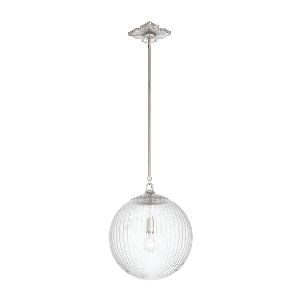 Crystorama - One Light Pendant - Orly - Polished Nickel- Union Lighting Luminaires Decor