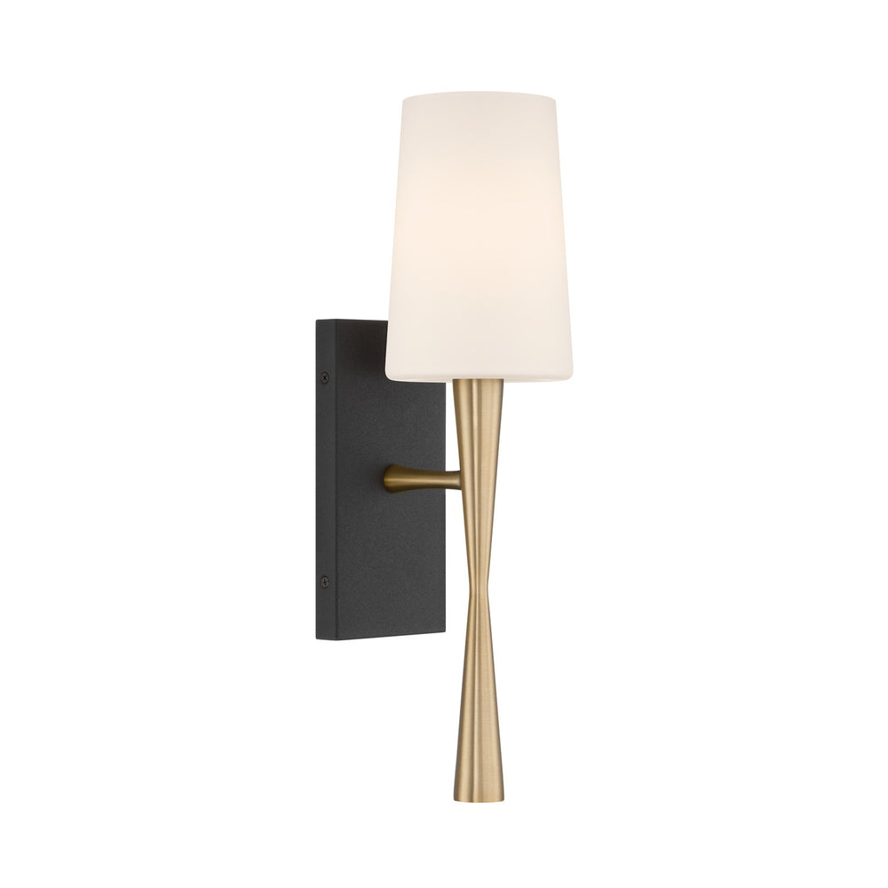 Crystorama - One Light Wall Sconce - Trenton - Aged Brass + Black Forged- Union Lighting Luminaires Decor