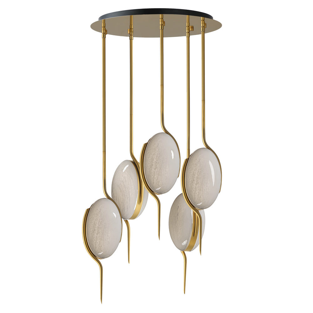 Studio M - LED Pendant - Locket - Natural Aged Brass- Union Lighting Luminaires Decor