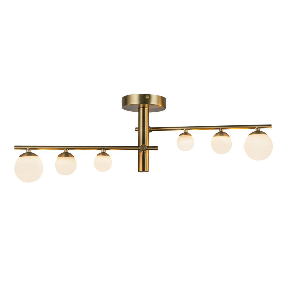 Kuzco Canada - LED Semi-Flush Mount - Cypress - Brushed Gold/Opal Glass- Union Lighting Luminaires Decor