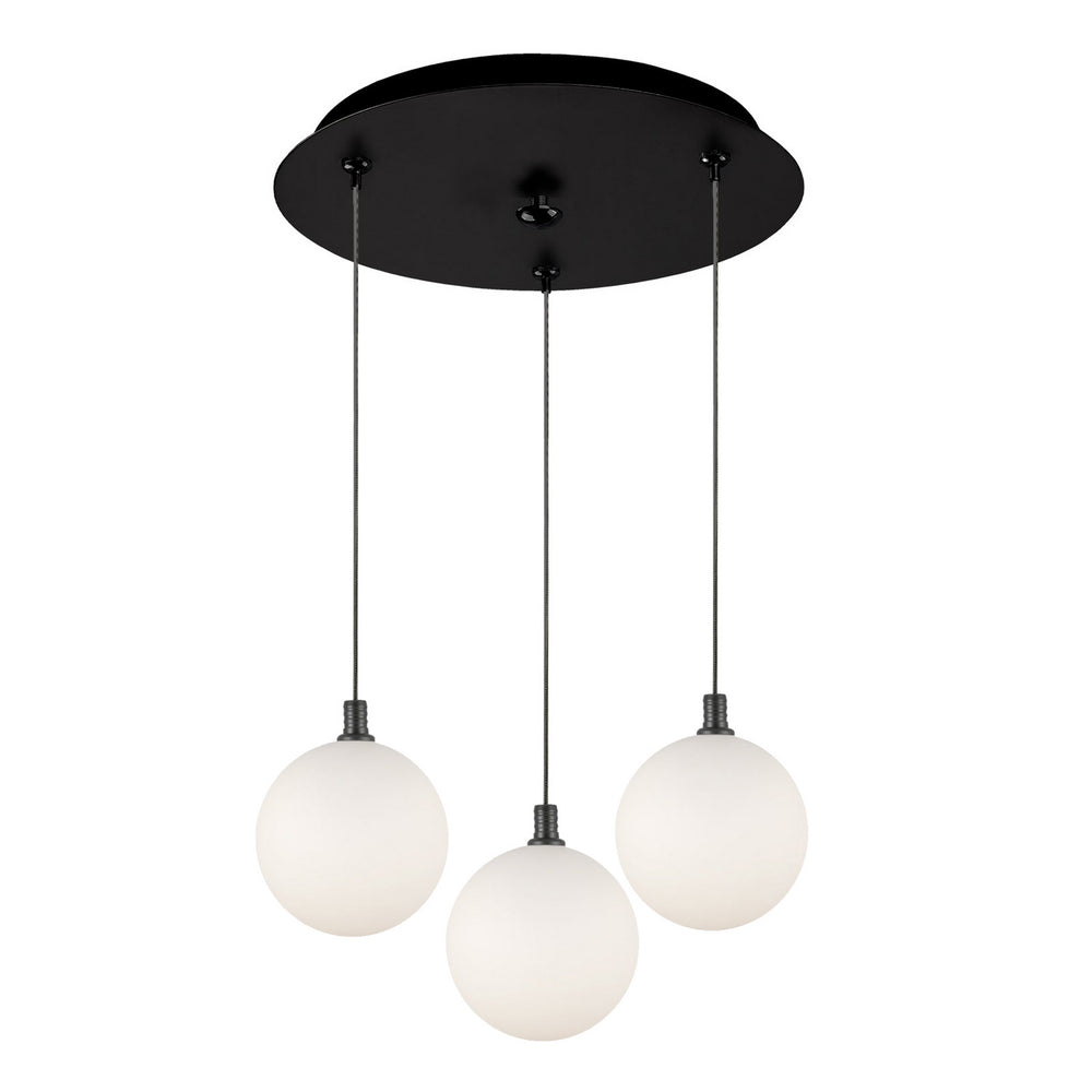 Kuzco Canada - LED Pendant - Bolla - Black/Opal Glass- Union Lighting Luminaires Decor