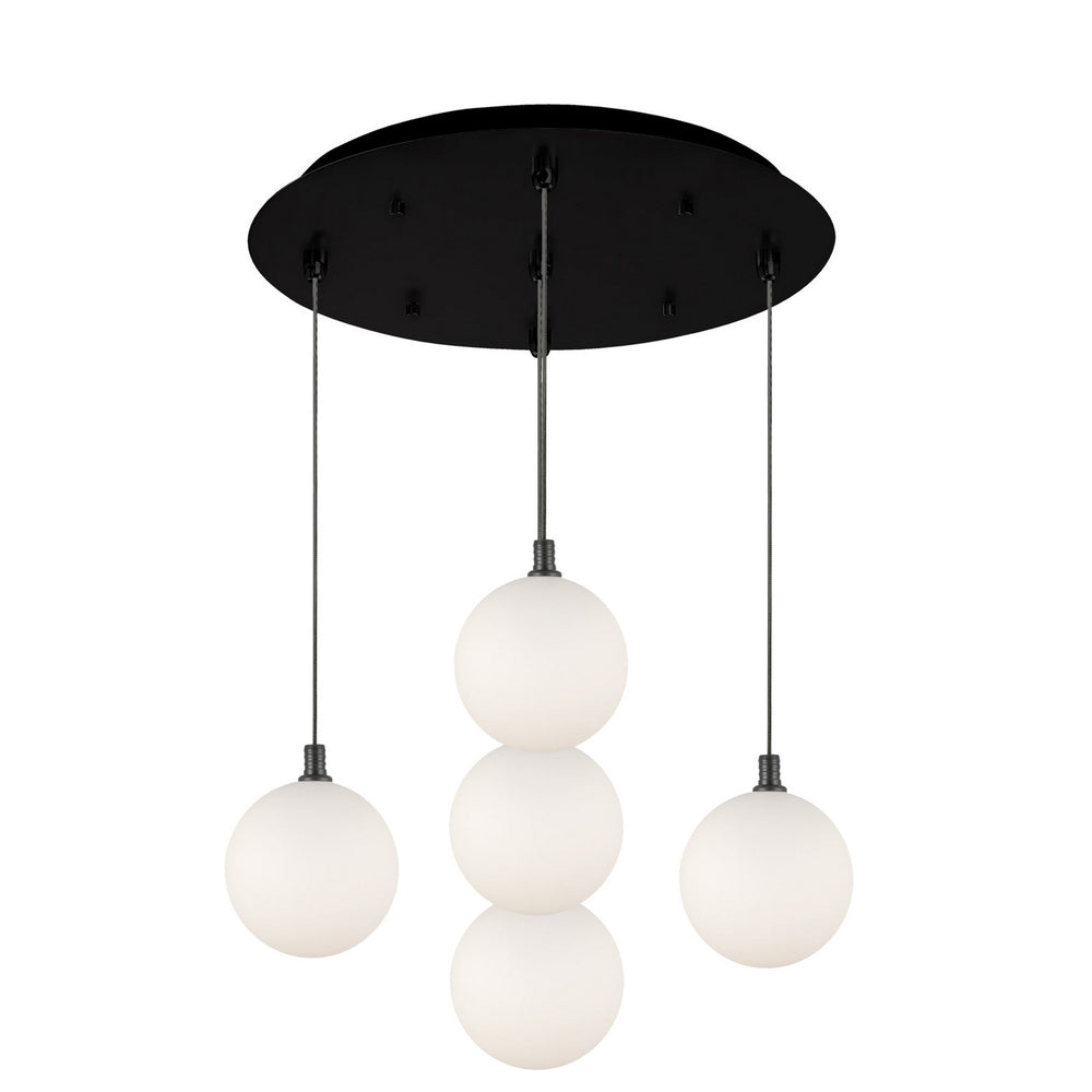 Kuzco Canada - LED Pendant - Bolla - Black/Opal Glass- Union Lighting Luminaires Decor