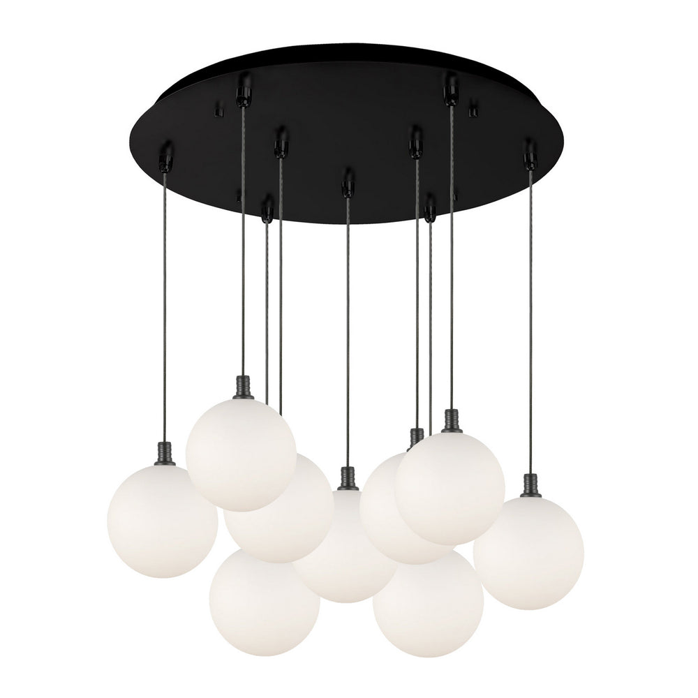 Kuzco Canada - LED Pendant - Bolla - Black/Opal Glass- Union Lighting Luminaires Decor