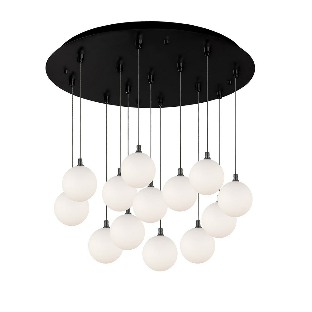 Kuzco Canada - LED Pendant - Bolla - Black/Opal Glass- Union Lighting Luminaires Decor