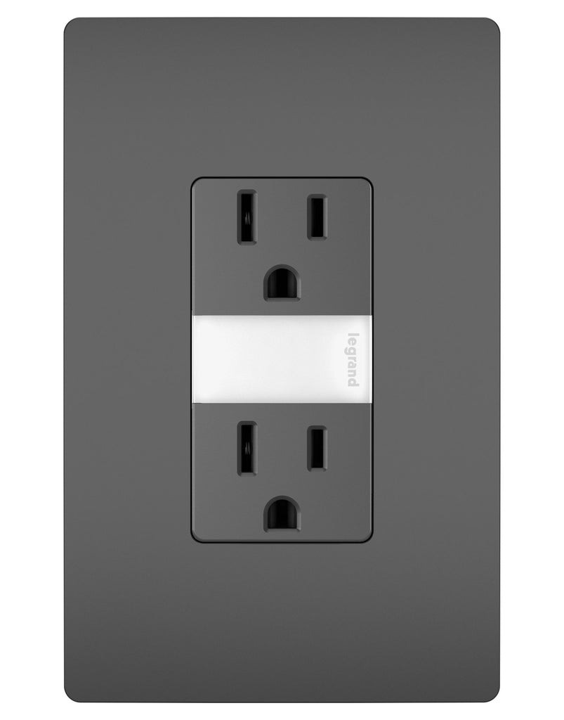 Legrand Canada - 15A Tamper-Resistant Outlet with Night Light - Black- Union Lighting Luminaires Decor