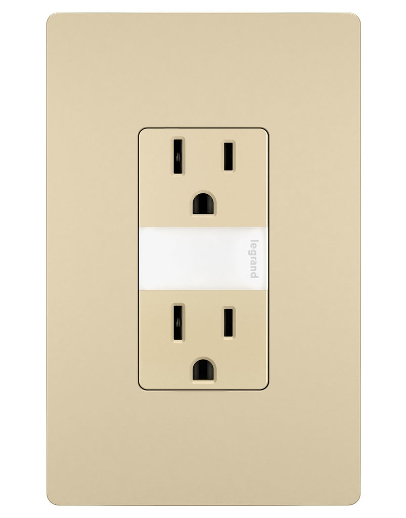 Legrand Canada - 15A Tamper-Resistant Outlet with Night Light - Ivory- Union Lighting Luminaires Decor