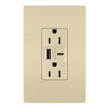 Legrand Canada - 15A Tamper-Resistant Ultra-Fast USB Type A/C Outlet - Ivory- Union Lighting Luminaires Decor