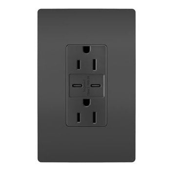 Legrand Canada - 15A Tamper-Resistant Ultra-Fast USB Type C/C Outlet - Black- Union Lighting Luminaires Decor