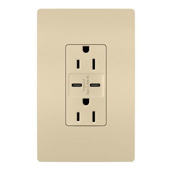 Legrand Canada - 15A Tamper-Resistant Ultra-Fast USB Type C/C Outlet - Ivory- Union Lighting Luminaires Decor