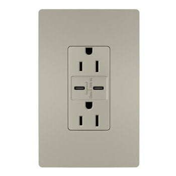 Legrand Canada - 15A Tamper-Resistant Ultra-Fast USB Type C/C Outlet - Nickel- Union Lighting Luminaires Decor
