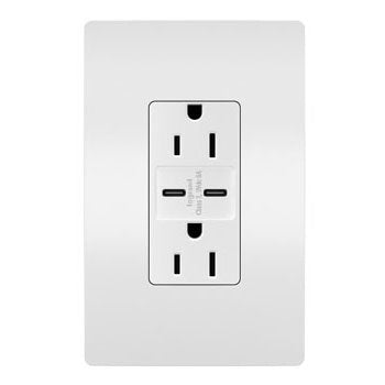 Legrand Canada - 15A Tamper-Resistant Ultra-Fast USB Type C/C Outlet - White- Union Lighting Luminaires Decor