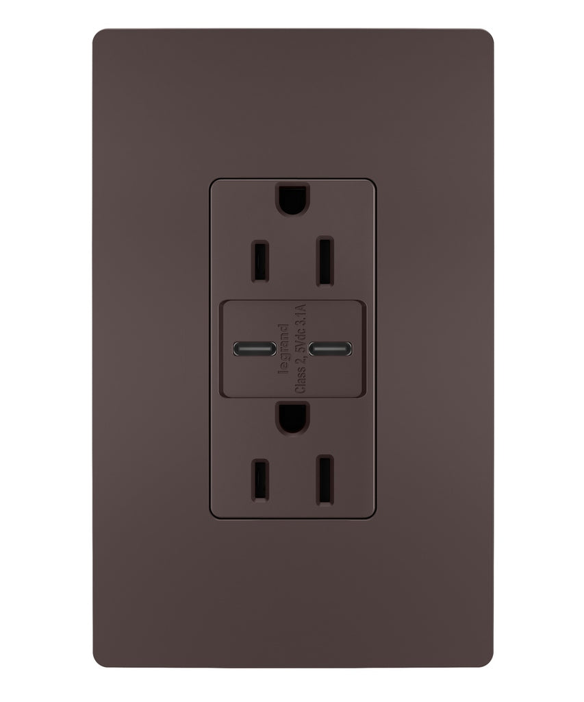Legrand Canada - 3.1 C-C USB+15A DUP REC DB VPK - Dark Bronze- Union Lighting Luminaires Decor