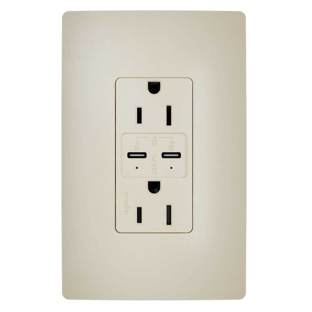 Legrand Canada - 65W USB Outlet, Type C, 15A, Tamper-Resistant- Union Lighting Luminaires Decor