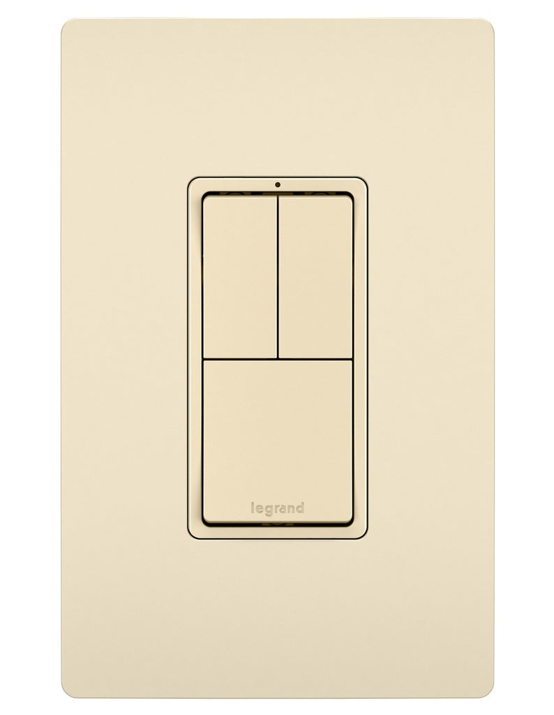 Legrand Canada - Two Single-Pole Switches and Single Pole/3-Way Switch - Light Almond- Union Lighting Luminaires Decor