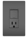 Legrand Canada - Single Pole/3-Way Switch with 15A Tamper-Resistant Outlet - Black- Union Lighting Luminaires Decor