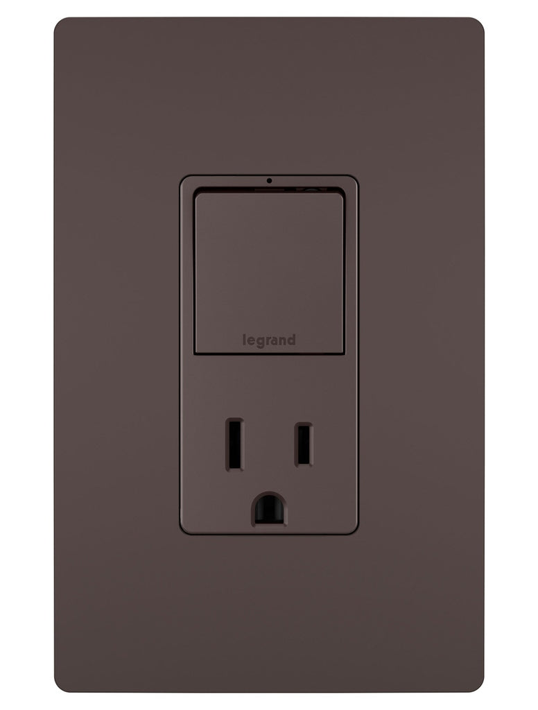 Legrand Canada - Single Pole/3-Way Switch with 15A Tamper-Resistant Outlet - Dark Bronze- Union Lighting Luminaires Decor