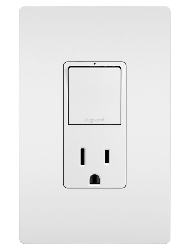 Legrand Canada - Single Pole/3-Way Switch with 15A Tamper-Resistant Outlet - White- Union Lighting Luminaires Decor