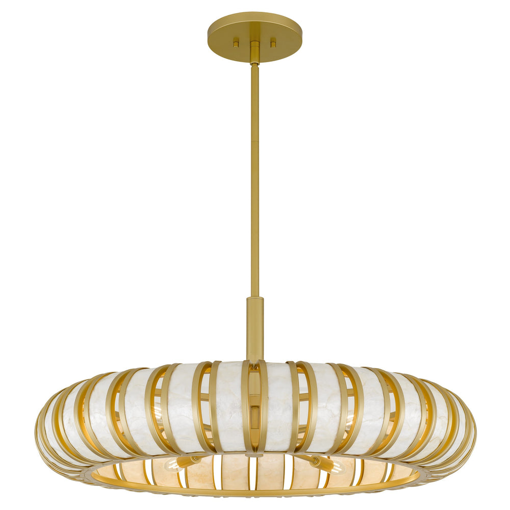 Quoizel - Six Light Pendant - Knight - Soft Gold- Union Lighting Luminaires Decor