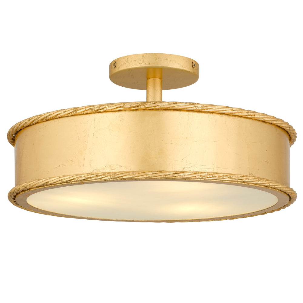 Quoizel - Three Light Semi-Flush Mount - Mara - Gold Leaf- Union Lighting Luminaires Decor