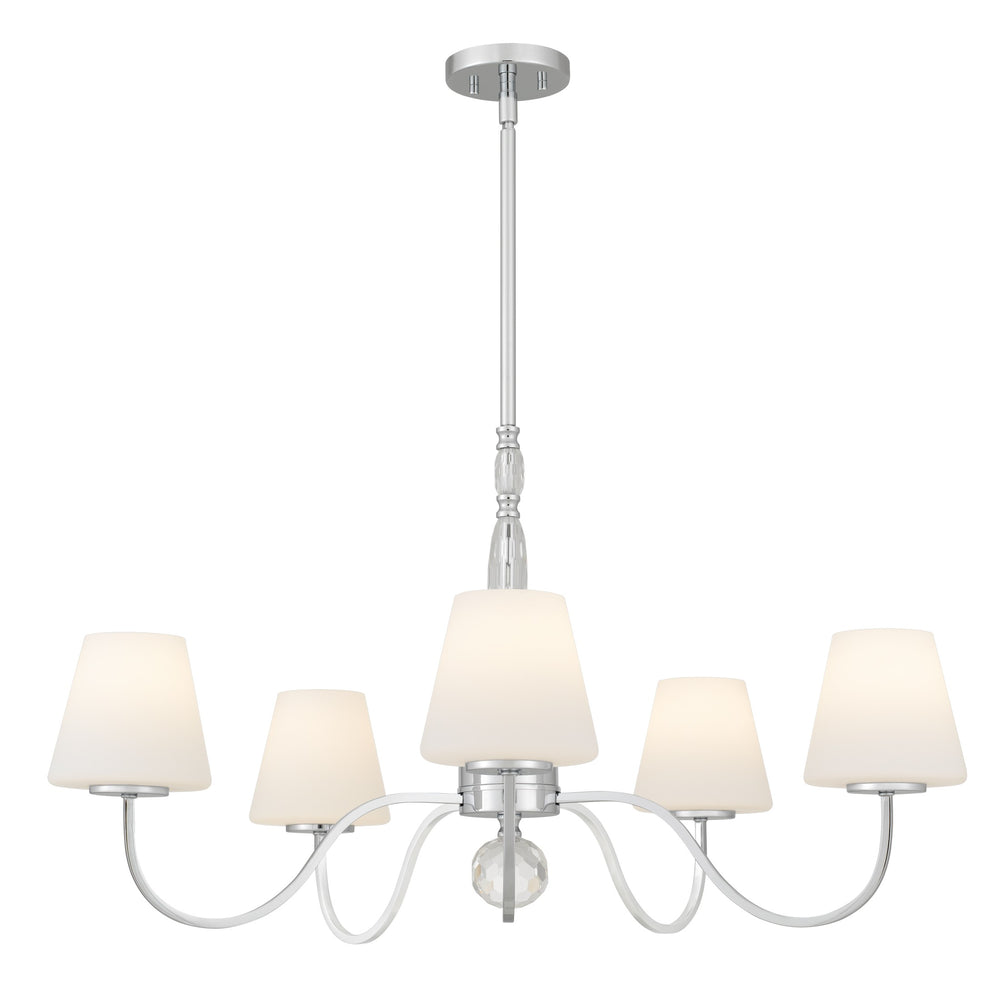 Quoizel - Five Light Chandelier - Stone - Polished Chrome- Union Lighting Luminaires Decor