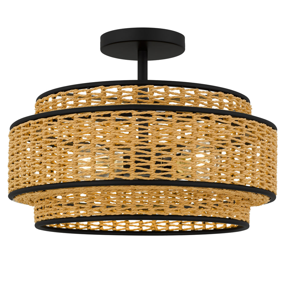 Quoizel - Three Light Semi-Flush Mount - Teton - Matte Black- Union Lighting Luminaires Decor