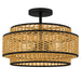 Quoizel - Three Light Semi-Flush Mount - Teton - Matte Black- Union Lighting Luminaires Decor