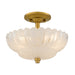 Quoizel - Three Light Semi-Flush Mount - Whitecap - Brushed Gold- Union Lighting Luminaires Decor