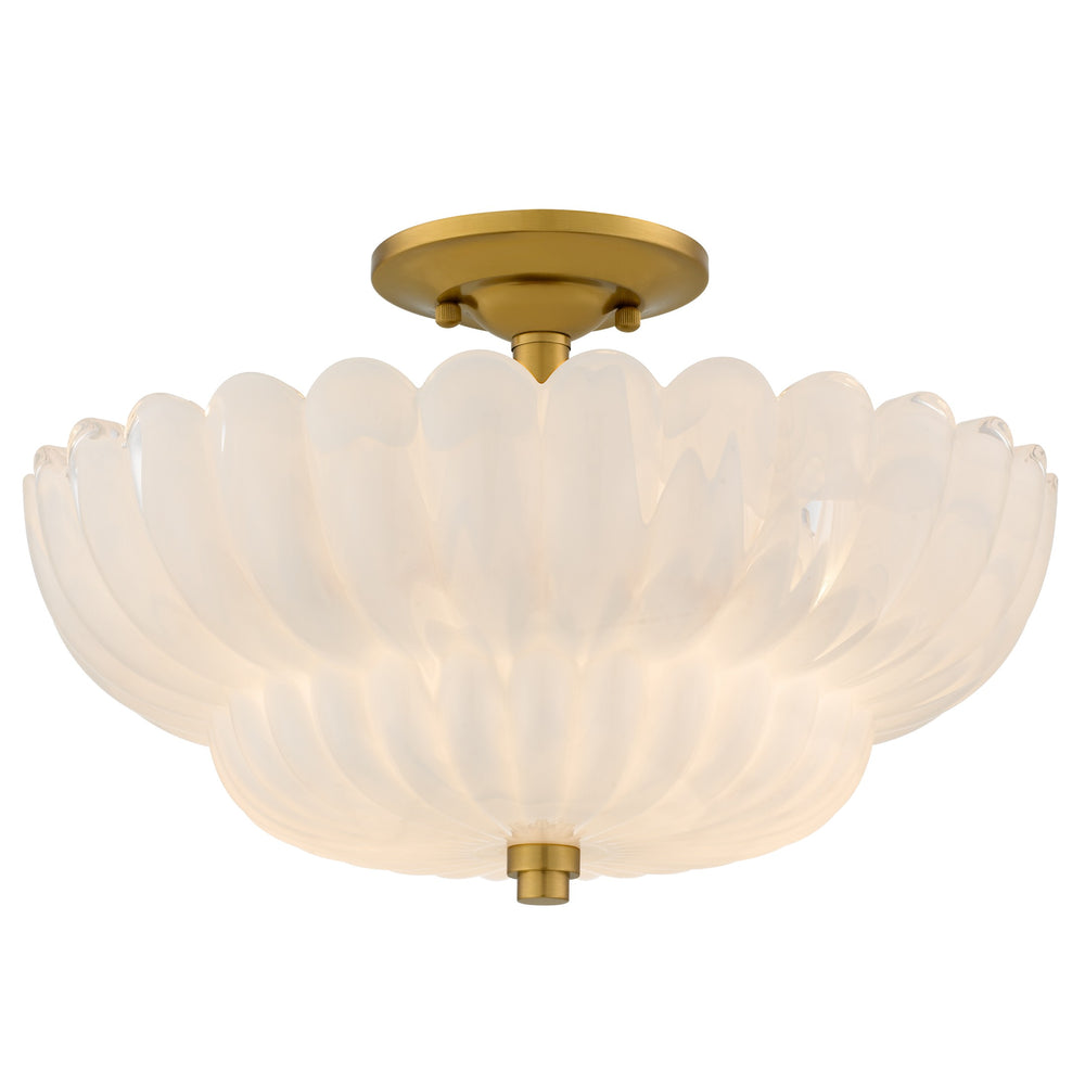Quoizel - Four Light Semi-Flush Mount - Whitecap - Brushed Gold- Union Lighting Luminaires Decor