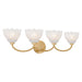 Quoizel - Four Light Vanity - Whitecap - Brushed Gold- Union Lighting Luminaires Decor