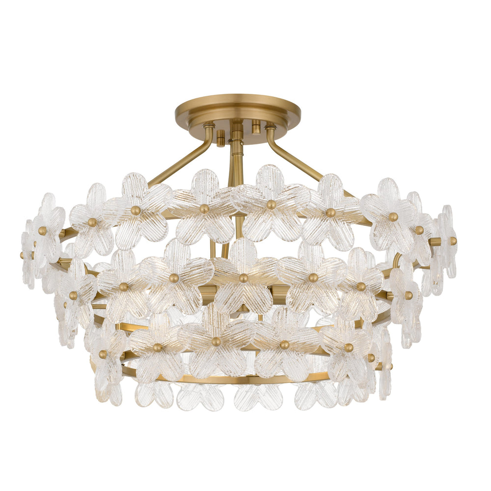 Quoizel - Four Light Semi-Flush Mount - Wright - Brushed Gold- Union Lighting Luminaires Decor
