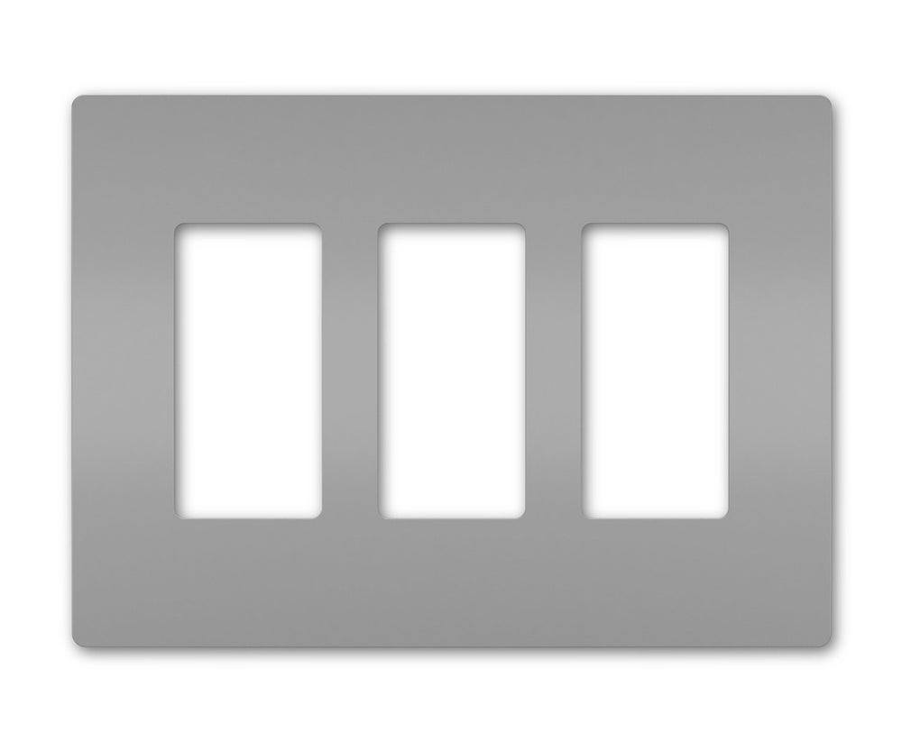 Legrand Canada - Three-Gang Screwless Wall Plate - Gray- Union Lighting Luminaires Decor