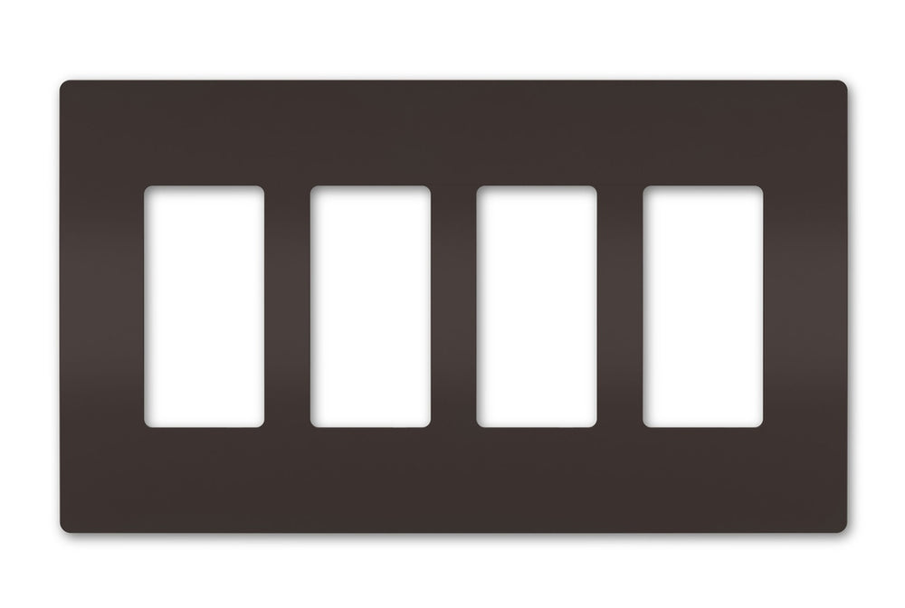 Legrand Canada - Four-Gang Screwless Wall Plate - Brown- Union Lighting Luminaires Decor