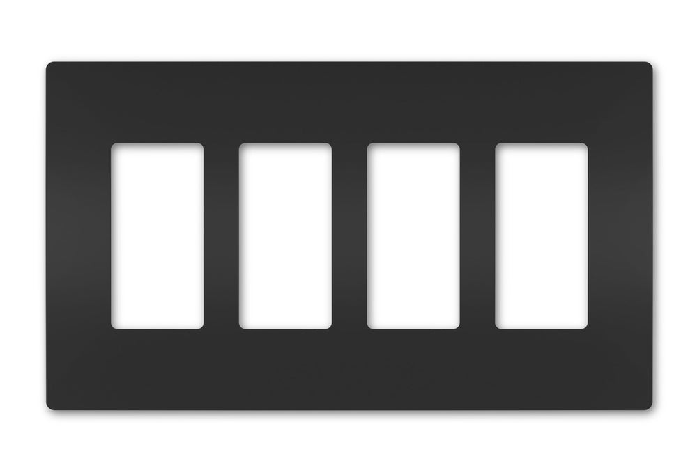 Legrand Canada - Four-Gang Screwless Wall Plate - Black- Union Lighting Luminaires Decor