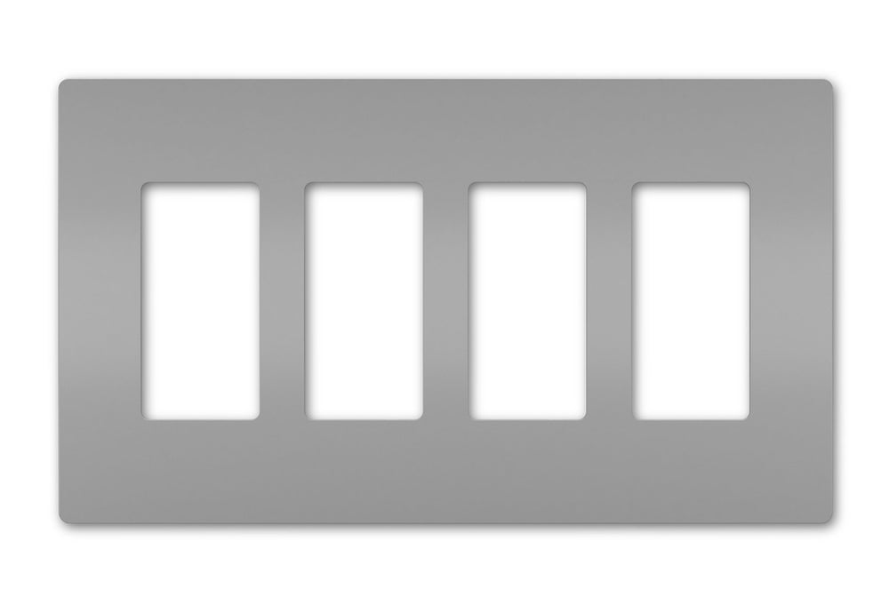 Legrand Canada - Four-Gang Screwless Wall Plate - Gray- Union Lighting Luminaires Decor