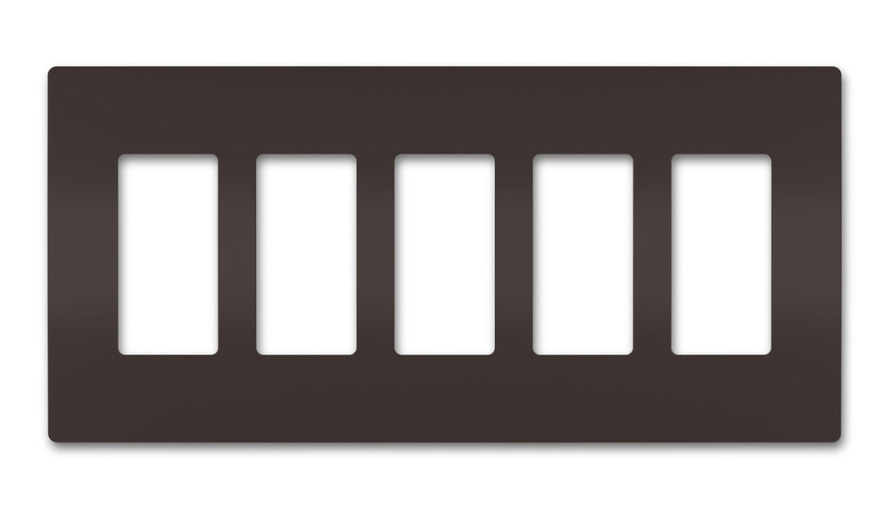 Legrand Canada - Five-Gang Screwless Wall Plate - Brown- Union Lighting Luminaires Decor