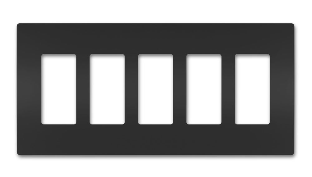 Legrand Canada - Five-Gang Screwless Wall Plate - Black- Union Lighting Luminaires Decor