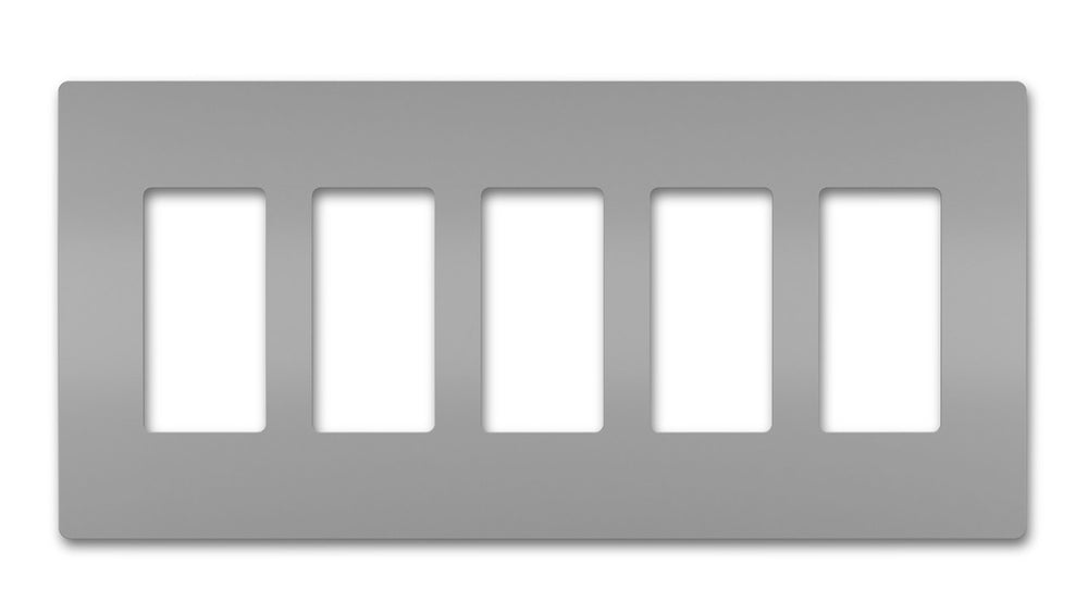 Legrand Canada - Five-Gang Screwless Wall Plate - Gray- Union Lighting Luminaires Decor