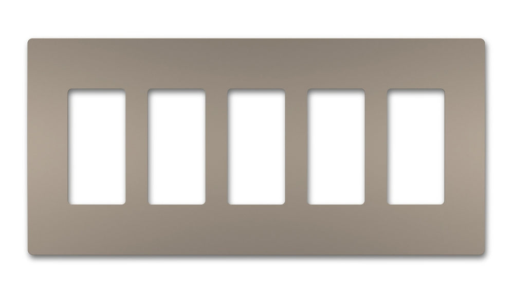 Legrand Canada - Five-Gang Screwless Wall Plate - Nickel- Union Lighting Luminaires Decor
