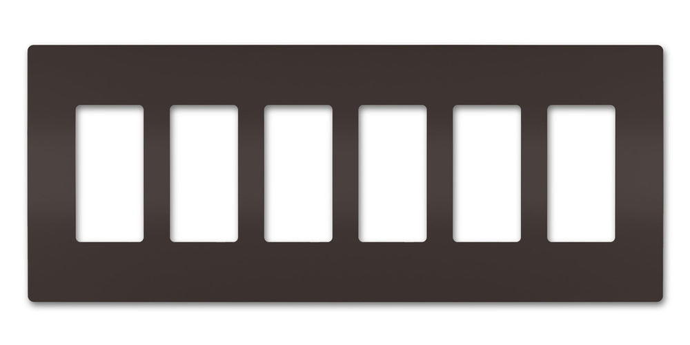 Legrand Canada - Six-Gang Screwless Wall Plate - Brown- Union Lighting Luminaires Decor