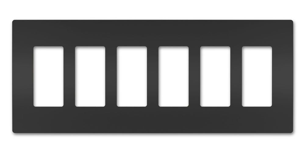 Legrand Canada - Six-Gang Screwless Wall Plate - Black- Union Lighting Luminaires Decor