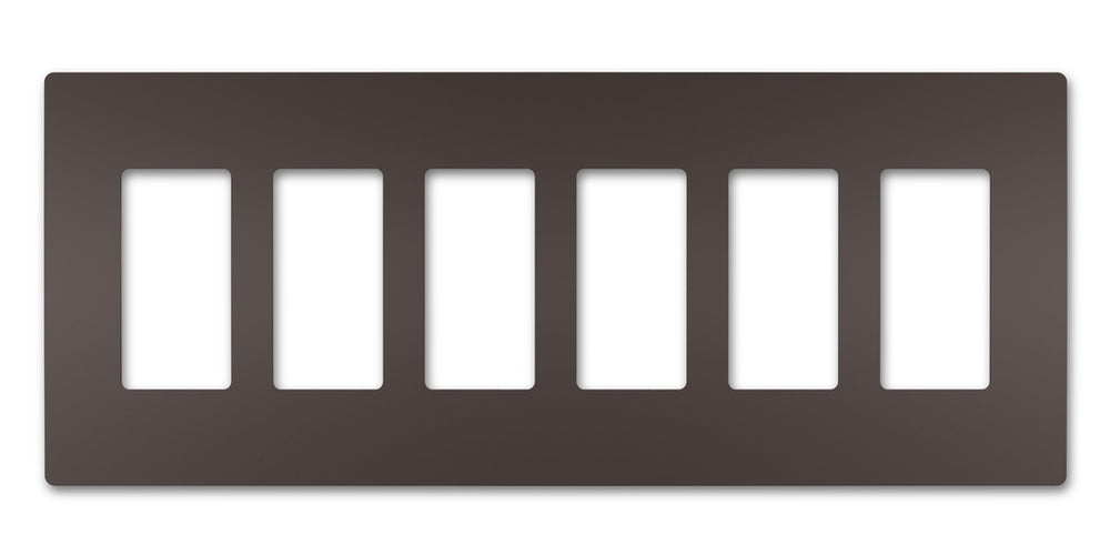 Legrand Canada - Six-Gang Screwless Wall Plate - Dark Bronze- Union Lighting Luminaires Decor