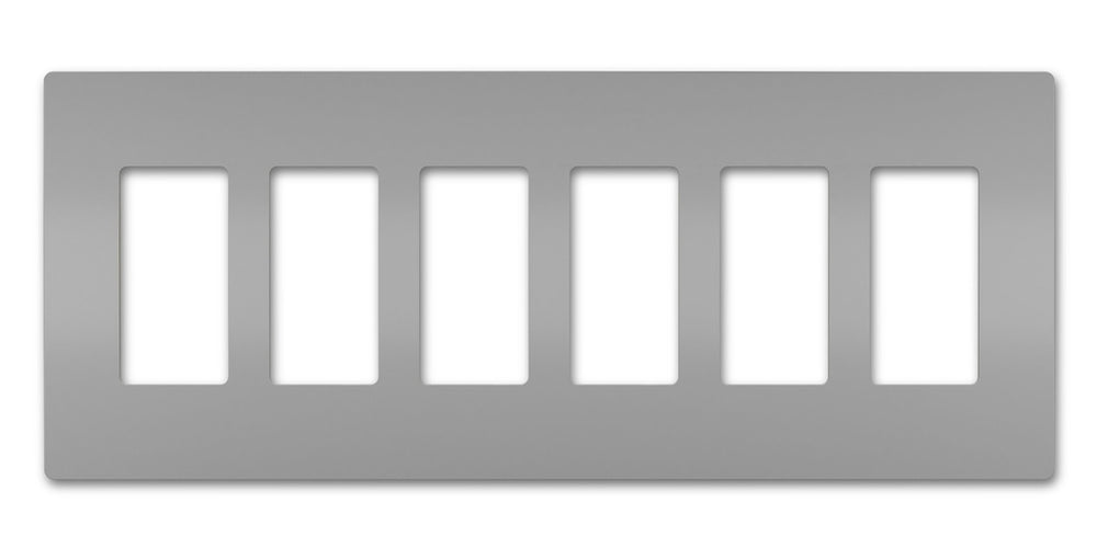 Legrand Canada - Six-Gang Screwless Wall Plate - Gray- Union Lighting Luminaires Decor