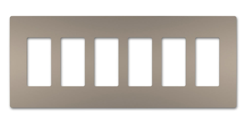 Legrand Canada - Six-Gang Screwless Wall Plate - Nickel- Union Lighting Luminaires Decor