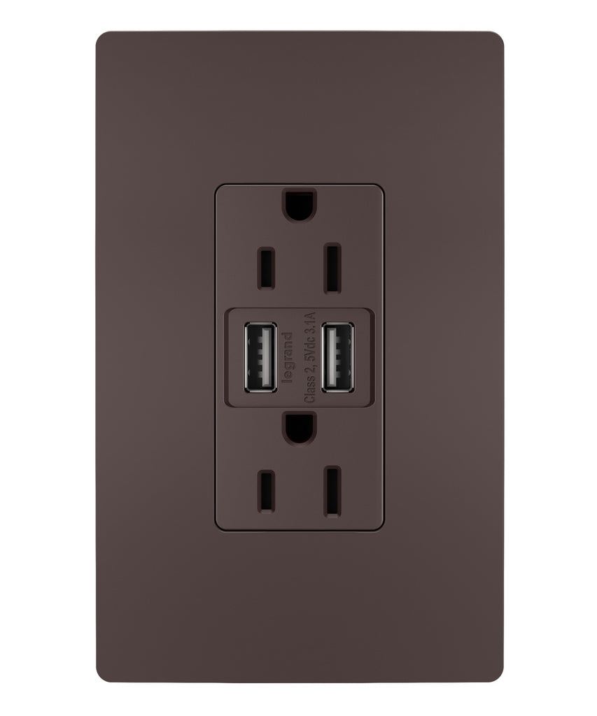 Legrand Canada - 15A Tamper-Resistant USB Outlet - Dark Bronze- Union Lighting Luminaires Decor